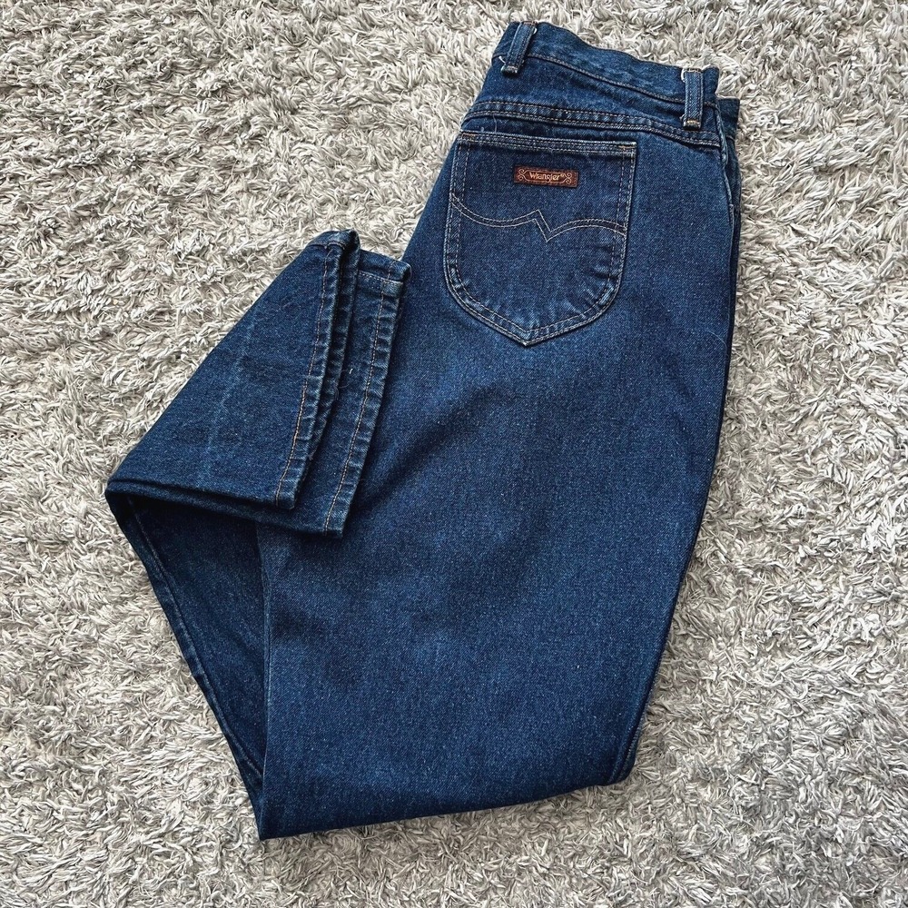 VTG 70s Wrangler No Fault‎ Denim Jeans Pony Scovill Zip Womens 20 (32x31) USA